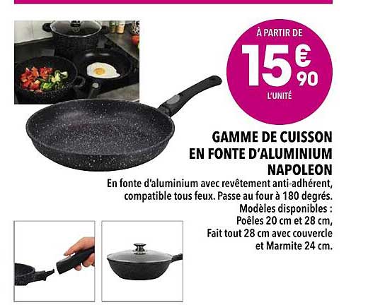 gamme de cuisson en fonte d'aluminium napoléon