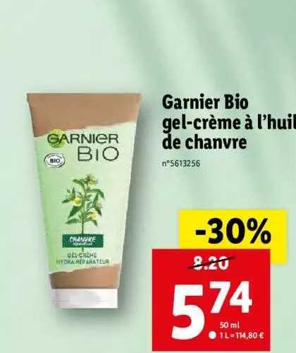 garnier bio gel-crème à l'huile de chanvre