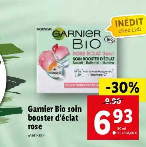 garnier bio soin booster d'éclat rose