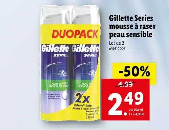 gillette series mousse à raser peau sensible