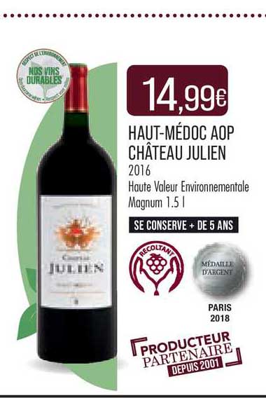 haut-médoc aop château julien 2016