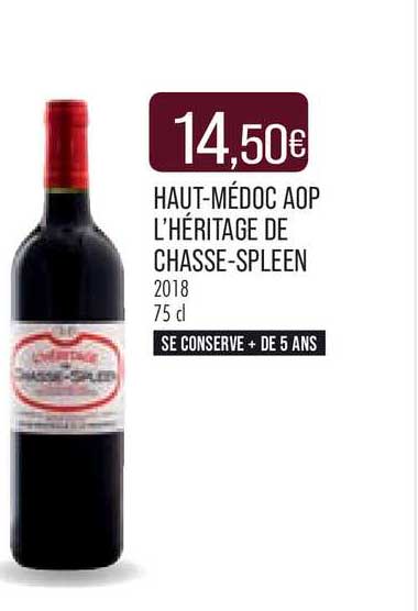 haut-médoc aop l'héritage de chasse-spleen 2018