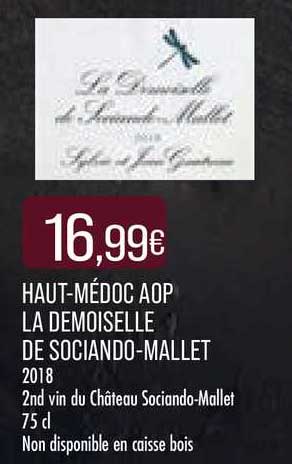 haut-médoc aop la demoiselle de sociando-mallet 2018