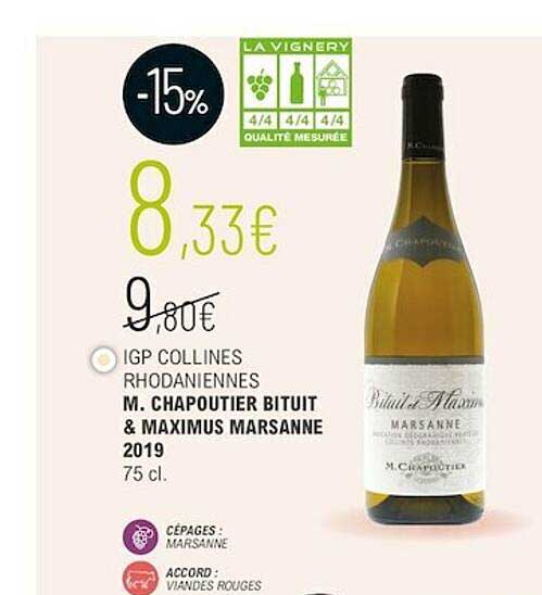 igp collines rhodaniennes m. chapoutier bituit & maximus marsanne 2019