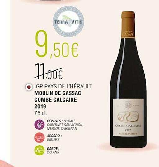igp pays de l'hérault moulin de gassac combe calcaire 2019