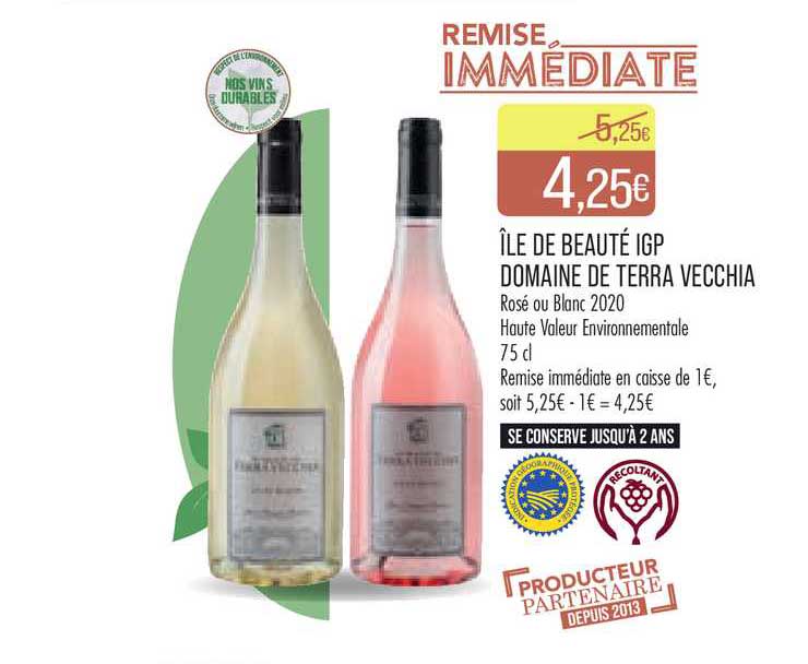 île de beauté igp domaine de terra vecchia rosé ou blanc 2020