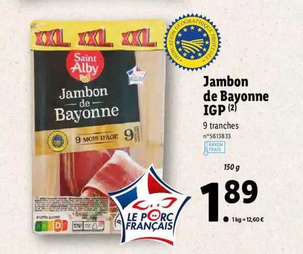 jambon de bayonne igp saint alby