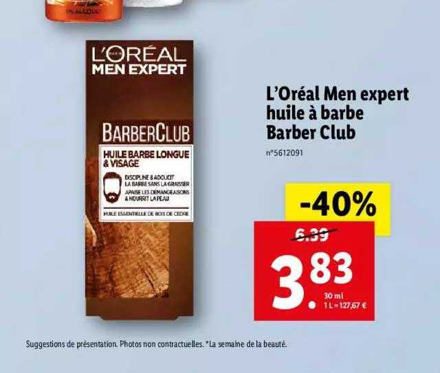 l'oréal men expert huile à barbe barber club