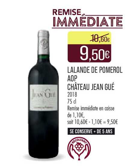 lalande de pomerol aop château jean gué 2018