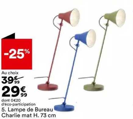 lampe de bureau charlie mat h. 73 cm