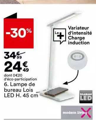 lampe de bureau lois led h. 45 cm modern living