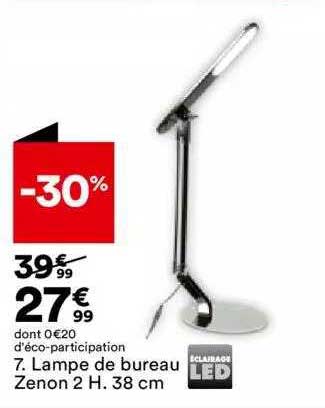 lampe de bureau zenon 2 h. 38 cm
