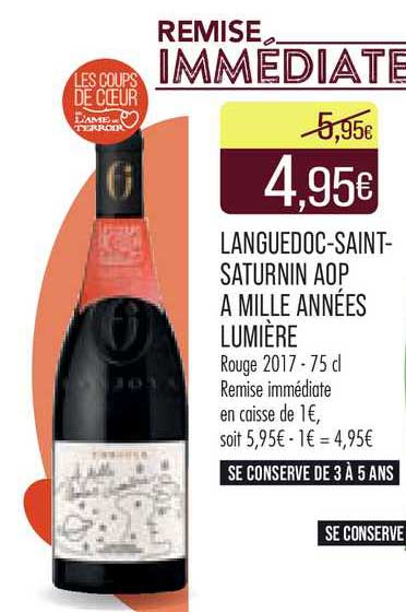 languedoc-saint-saturnin aop à mille années lumière rouge 2017