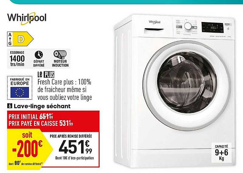 lave-linge séchant whirlpool