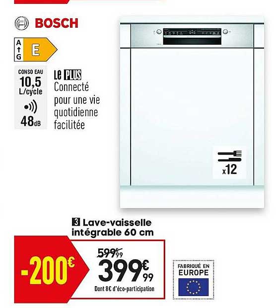 lave-vaisselle intégrable 60 cm bosch