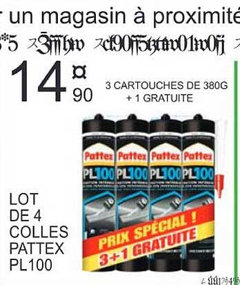 Lot De 4 Colles Pattex Pl100