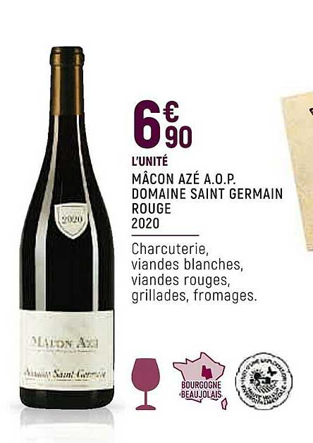 mâcon azé a.o.p. domaine saint germain rouge 2020
