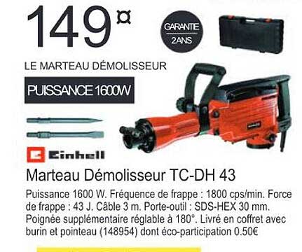 marteau démolisseur tc-dh 43 einhell