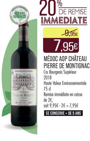médoc aop château pierre de montignac cru bourgeois supérieur 2018