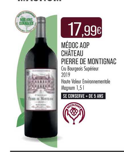 médoc aop château pierre de montignac cru bourgeois supérieur 2019