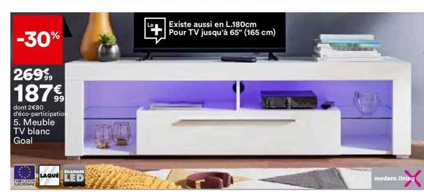 meuble tv blanc goal modern living
