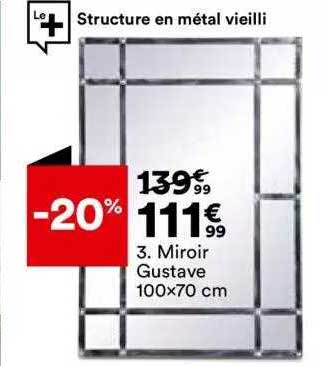 miroir gustave 100 x 70 cm