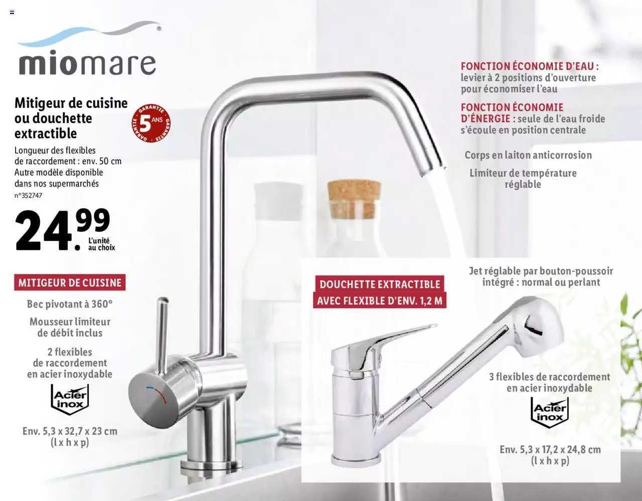 Mitigeur De Cuisine Ou Douchette Extractible Miomare