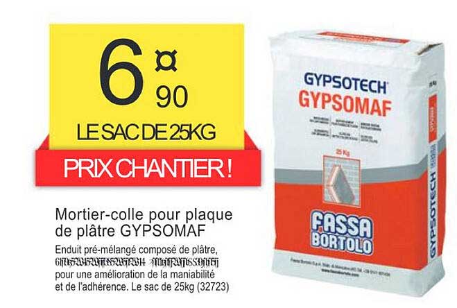 mortier-colle pour plaque de plâtre gypsomaf