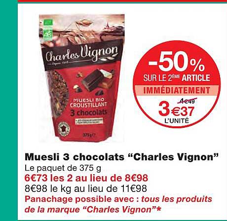 muesli 3 chocolats "charles vignon"