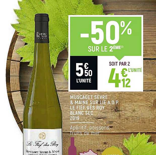 muscadet sèvre & maine sur lie a.o.p. le fief des roy blanc sec 2019