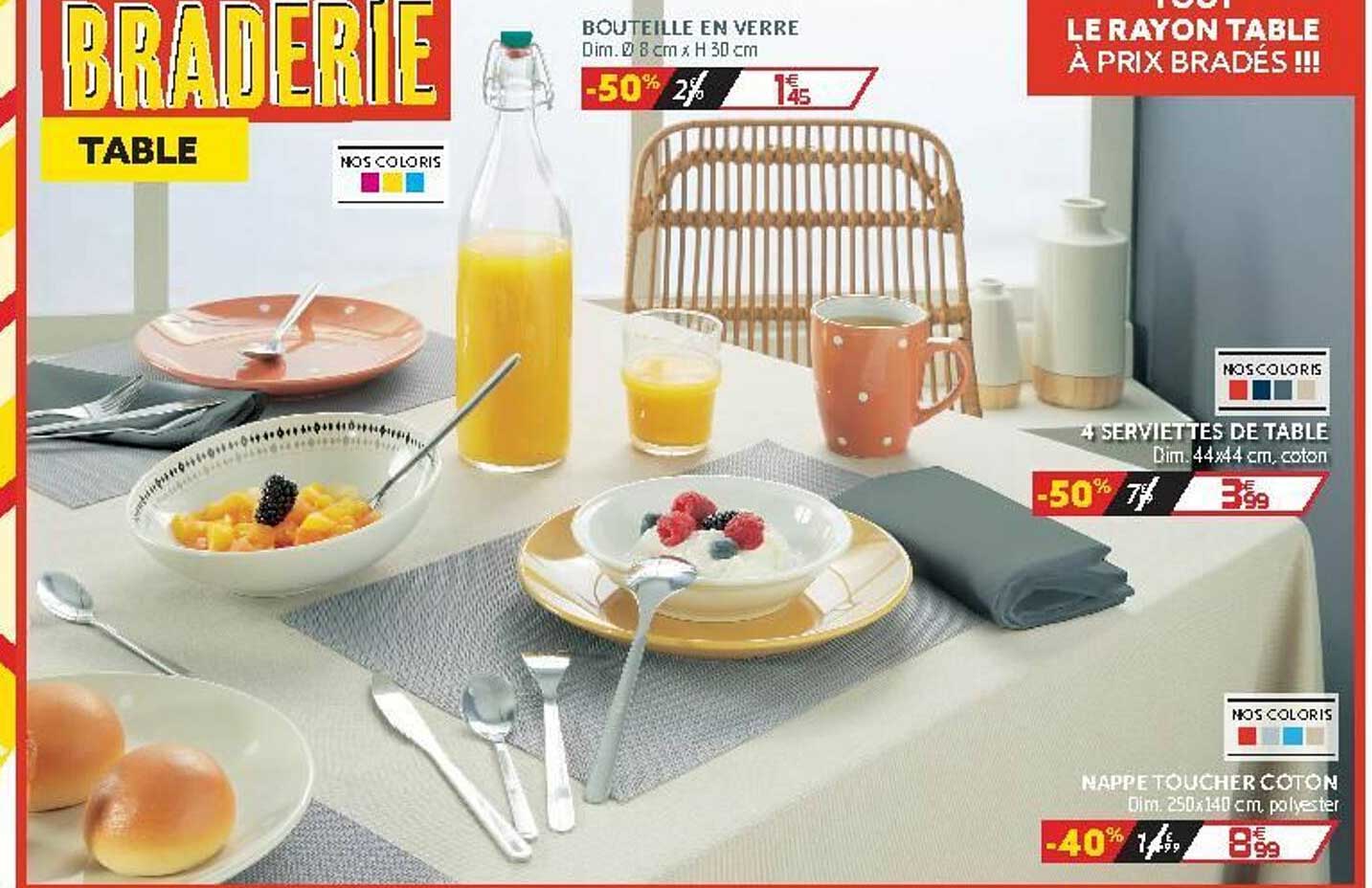 nappe toucher coton 4 serviettes de table