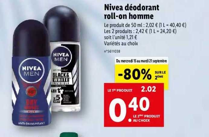 nivea déodorant roll-on homme