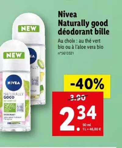 nivea naturally good déodorant bille