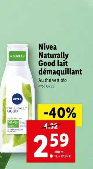 nivea naturally good lait démaquillant