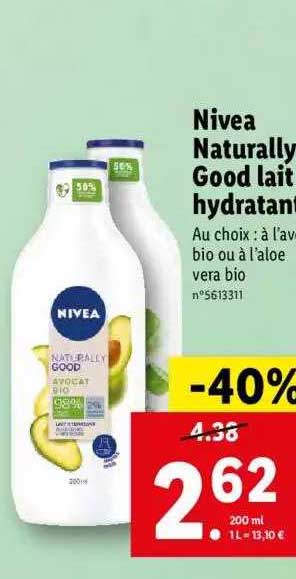 nivea naturally good lait hydratant