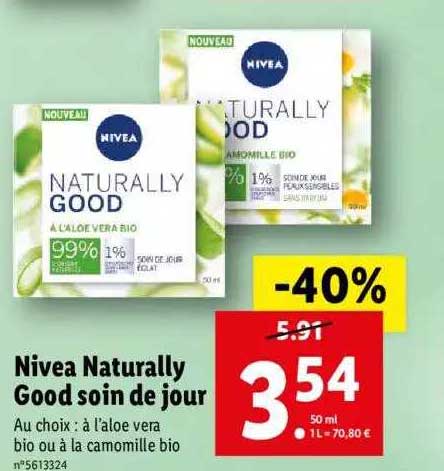 nivea naturally good soin de jour
