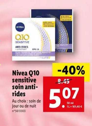 nivea q10 sensitive soin anti-rides