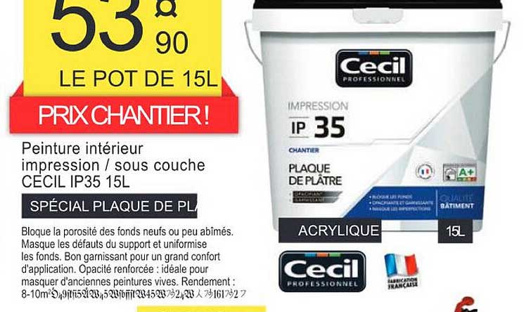 peinture intérieur impression sous couche cecil ip35 15l