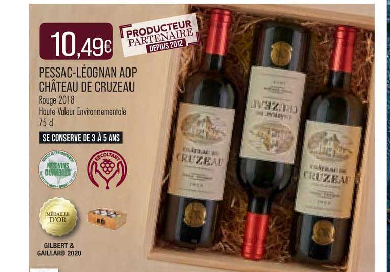 pessac-léognan aop château de cruzeau rouge 2018