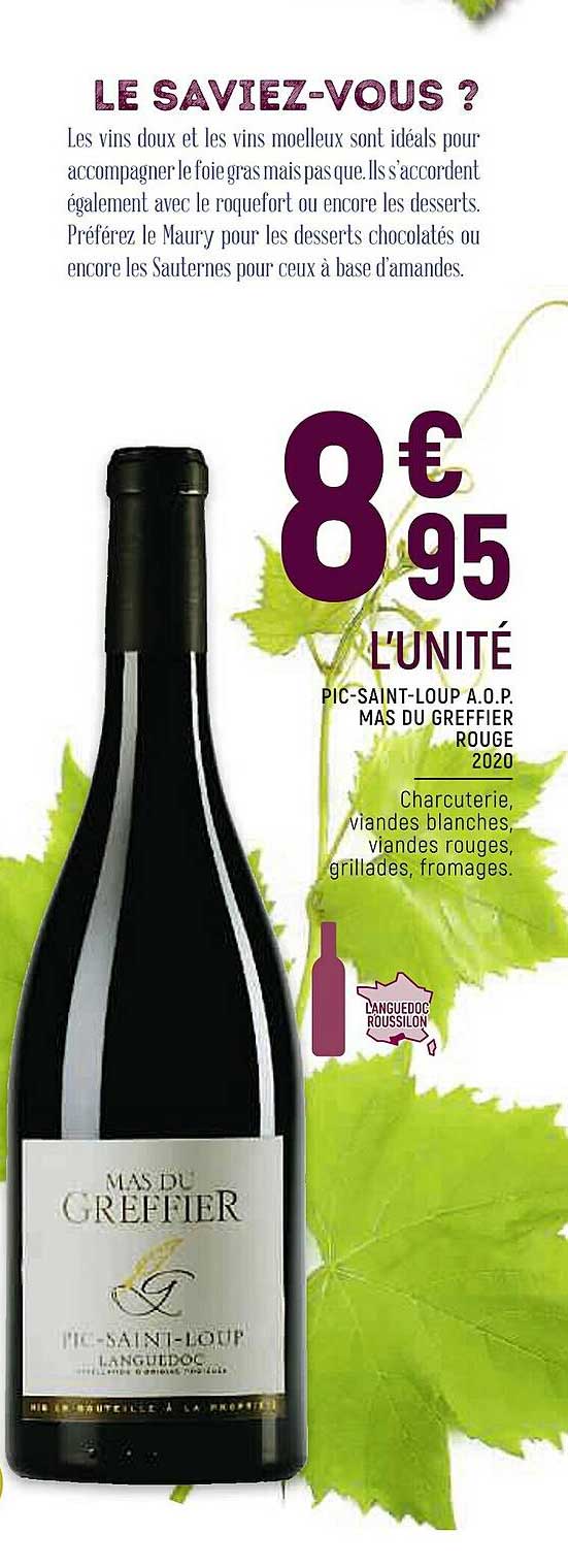 pic-saint-loup a.o.p. mas du greffier rouge 2020