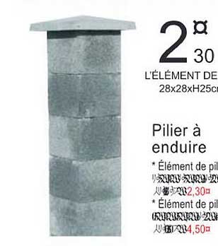 pilier à enduire