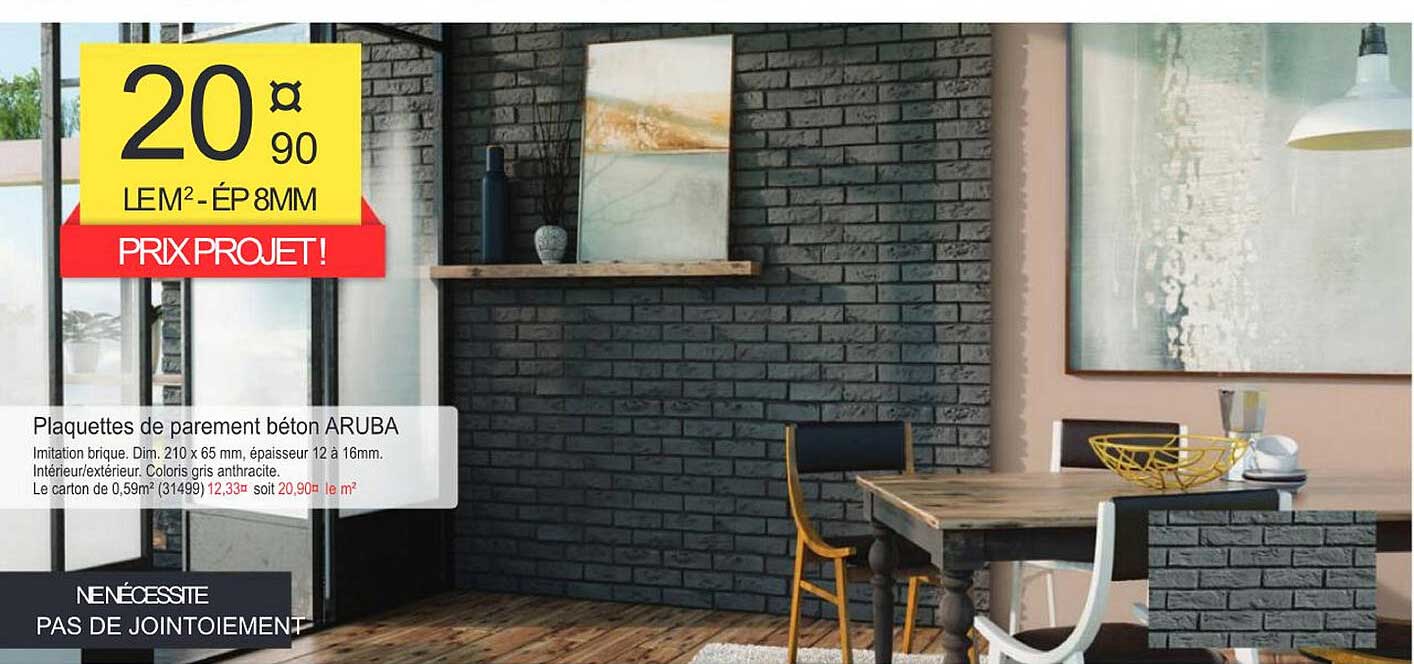 plaquettes de parement béton aruba