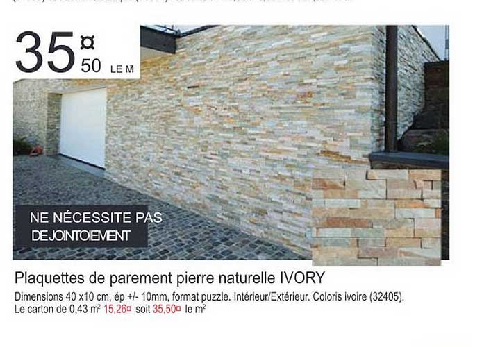plaquettes de parement pierre naturelle ivory