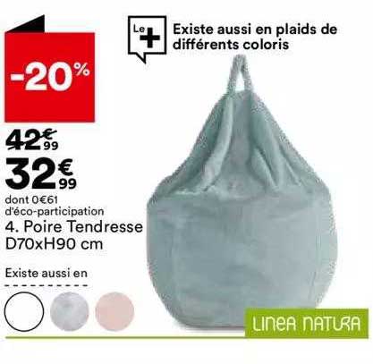 poire tendresse d70 x h90 cm linéa natura