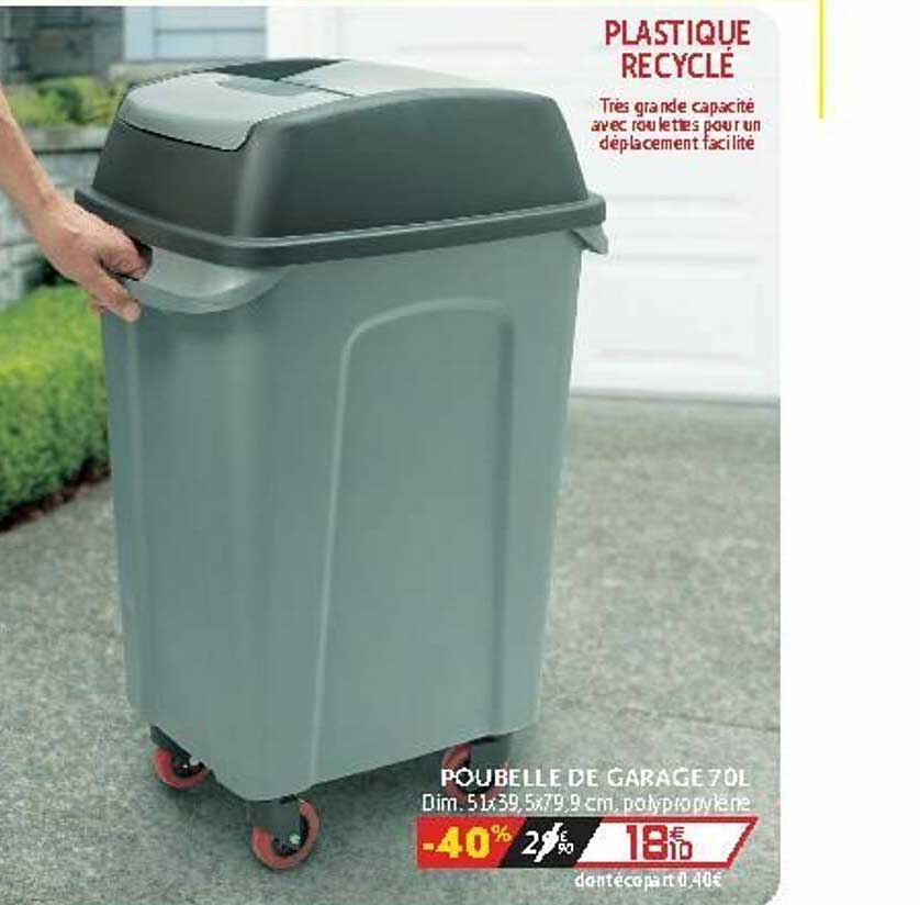 poubelle de garage 70l