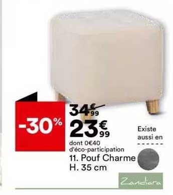 pouf charme h. 35 cm zandiara