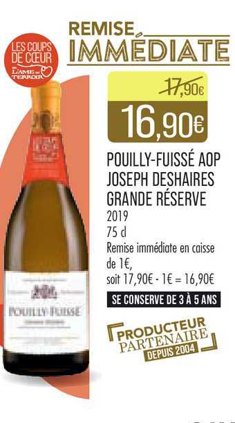 pouilly-fuissé aop joseph deshaires grande réserve 2019