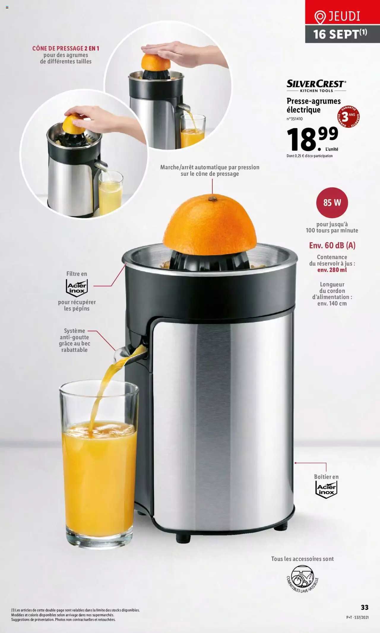 presse-agrumes électrique silver crest