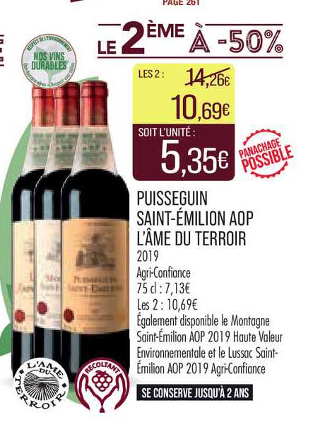 puisseguin saint-émilion aop l'âme du terroir 2019
