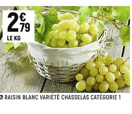 raisin blanc variété chasselas catégorie 1